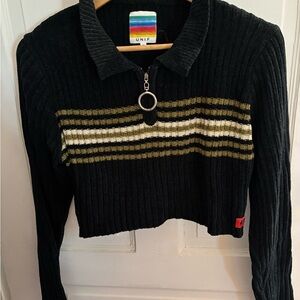 UNIF Black Ribbed Long Sleeve Top